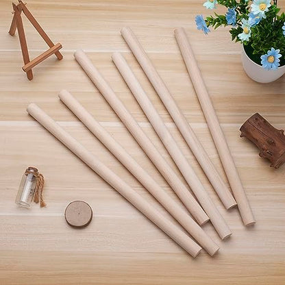 Wooden Dowel Rods Wood Dowels for Crafts, 6 PCS 3/4 x 15 Round Macrame Wooden Sticks for Crafting, Unfinished Hardwood Sticks for Arts and DIYers, Tiered Cake Support, Closets, Wedding Ribbon Wands - size: 3/4"×15"-6PCS