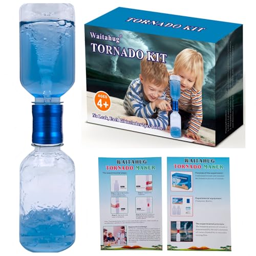 Tornado Maker, Bottle to Bottle Transfer Connectors, 2pc Clear Bottles, No Leak, Tornados Toys for Kids, Weather Science Experiment Toy