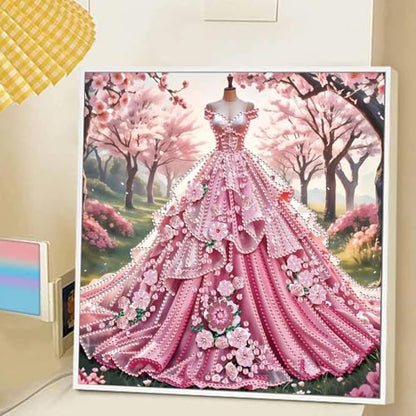 JATOK Diamond Art Kits for Adults, Princess Dress, Special-Shaped Gems - color: Denim