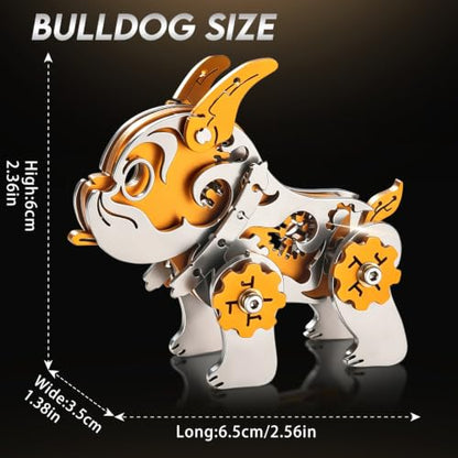 3D Metal Model Kits,Mechanical Bulldog Stainless Steel Gifts Toys - color: A6-bulldag