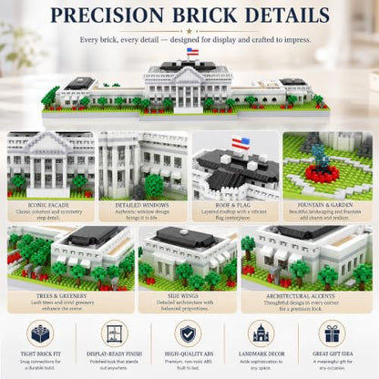 White House Micro Mini Building Block Set 3000 Pcs - style: White House