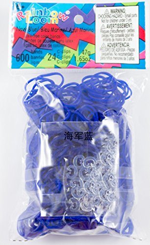 Rainbow Loom® Jelly Collection: Navy Rubber Bands with 24 C-Clips (600 Count) - color: Navy