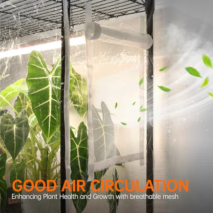 Bstrip Indoor Greenhouse with Grow Light, 35.4x13.8x59in - color: transparent, size: 59" H x 13.8" W x 35.4" L