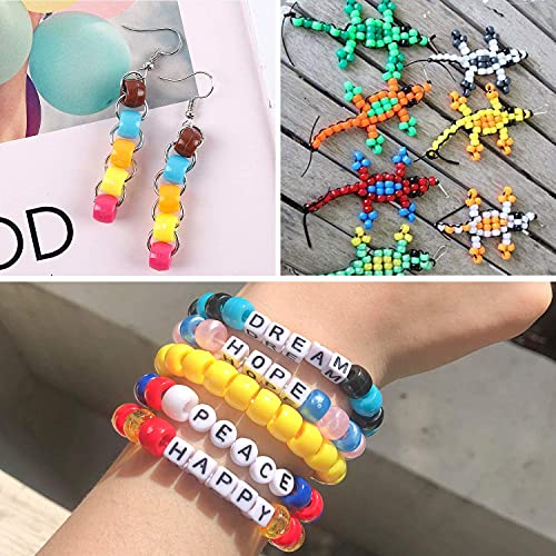 1000 Pcs White Pony Beads for Jewelry Making - Christmas & Friendship Bracelets, DIY Bracelet & Necklace - 6x9mm - color: White