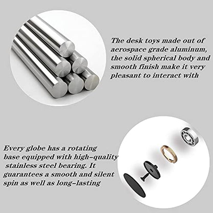 Kinetic Desk Toys， Full Body Optical Illusion Spinner Ball， Large Longer Time Spinning Top, Ideal for Parties, Holidays, classrooms or for use as Office Toys-with Storage Bag
