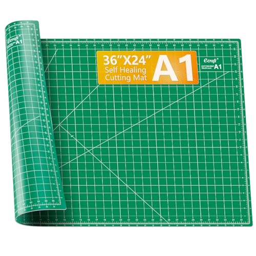 Ecraft 24"x36" Self-Healing Sewing Mat: Large Double Sided Green 5-Ply Hobby Mat, A1 Rotary Cutting Mat for Sewing, Quilting & Fabric Crafts - color: Green, size: 36"L x 24"W
