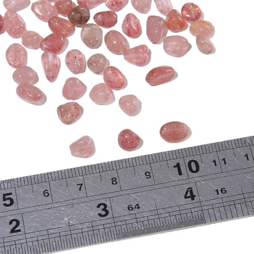 BEADIA Natural Irregular Freeform Strawberry Quartz Stone Beads for DIY Jewelry Making 5-8mm 38cm - color: Strawberry Quartz