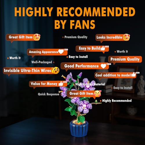 Vaodest Led Light for Lego 10372 Hibiscus Flowers,Design and Configuration Compatible with Model 10372(Led Light Only, Not Building Block Kit) - style: 10372 Hibiscus Flowers Set