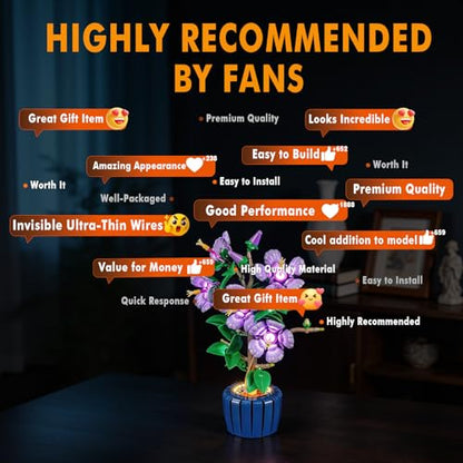 Vaodest Led Light for Lego 10372 Hibiscus Flowers,Design and Configuration Compatible with Model 10372(Led Light Only, Not Building Block Kit) - style: 10372 Hibiscus Flowers Set