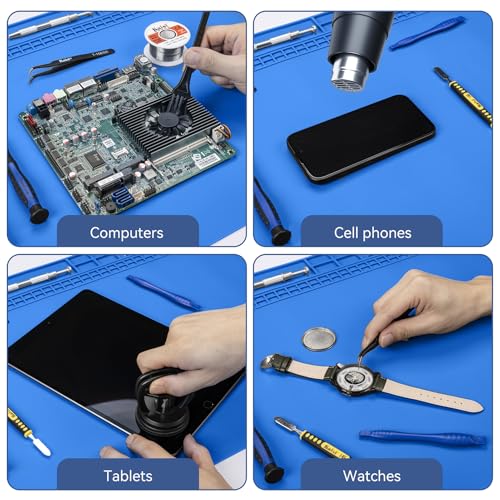 Kaisi Extra Large Soldering Mat, 932°F Heat Resistant Silicone Solder Mat - color: Blue, size: 27.6'' x 15.7''