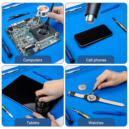 Kaisi Extra Large Soldering Mat, 932°F Heat Resistant Silicone Solder Mat - color: Blue, size: 27.6'' x 15.7''