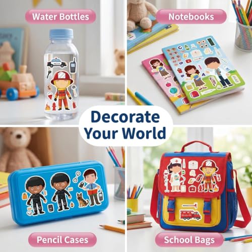 Career Make Your Own Stickers 24 Sheets, Kids Party Crafts & Learning - color: Occupationpost