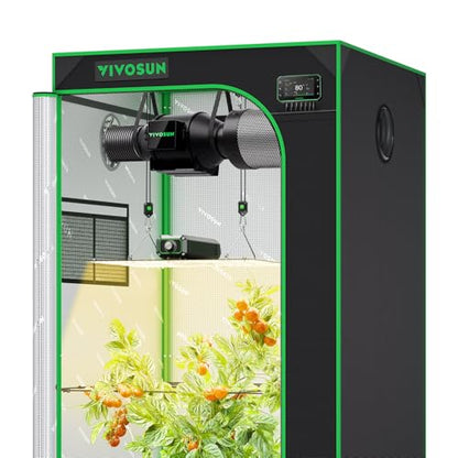 VIVOSUN Smart Grow Tent Kit 2.7x2.7ft 150W LED E42A+ Controller Grow System - size: 32"x32"x63"