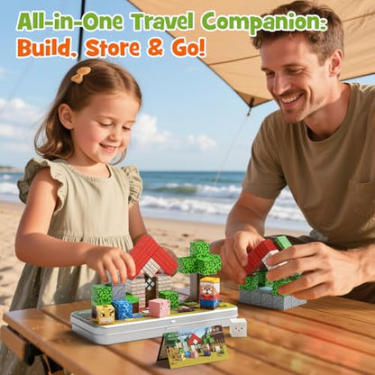 Mini Magnetic Travel Building Blocks: 35 PCS Farm Animals STEM Toys - size: Farm Animals Small - 35PCS