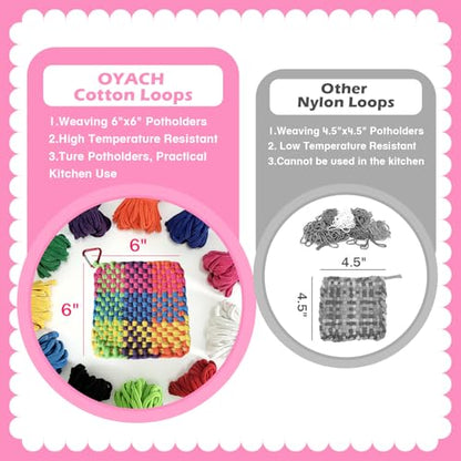 OYACH 7inch Cotton Potholder Metal Weaving Loom Loop,440 Potholder Loom Kit - color: Weaving Loom Kits