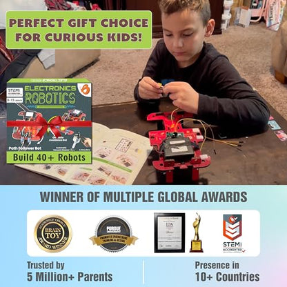 ButterflyEdufields 40in1 STEM Robotics Kits for Kids 8-12 Years | DIY Robots Projects for Kids with Electronics Board & Sensors | Best Educational Homeschooling Gift for 8 10 12 Years | 100+ Parts - style: Robotic Kit For Kids