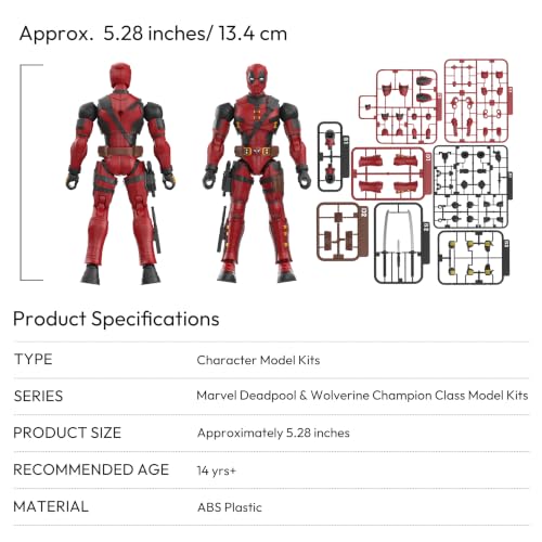 BLOKEES Marvel Deadpool & Wolverine Champion Class 04 Deadpool Model Kit - Assembly Required - No Tools - No Cutting - No Glue - No Paint - Age 14+