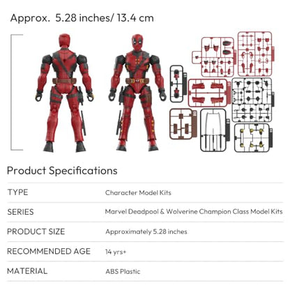 BLOKEES Marvel Deadpool & Wolverine Champion Class 04 Deadpool Model Kit - Assembly Required - No Tools - No Cutting - No Glue - No Paint - Age 14+