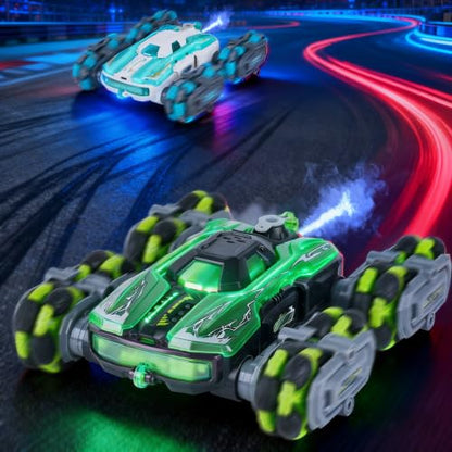 NEXBOX 8WD Remote Control Car Toys for Kids, Gesture Sensing RC Stunt Truck - color: Green
