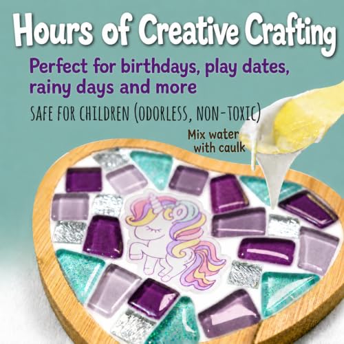 Glittery Garden Mosaic Craft Kit to Decorate Coaster with Glass Tiles - style: Mosaic Craft Kit