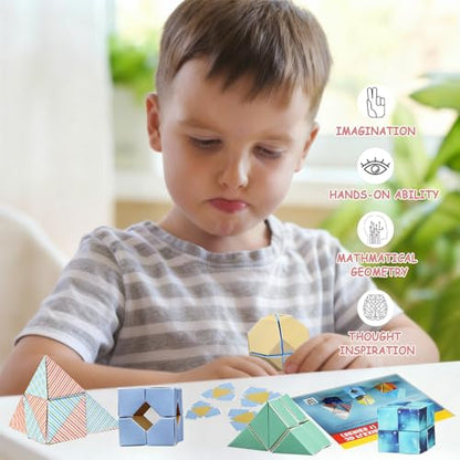 STEM Educational 3D Paper Folding Math Puzzles Set - Infinite Flip Cube - color: Multi-color
