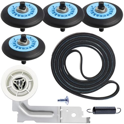 Upgraded Sam-Sung Dryer Repair Kit for Samsung Dryer Roller Replacement Kit - color: Blue 4 Roller Spacer