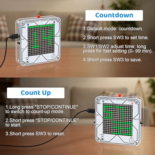 MiOYOOW 4-Digit Digital DIY Clock Kit and Count Up & Countdown Digital Timer Kit, Soldering Electroincs Project DIY Soldering Practice Kit for Home School Education and Daily Use