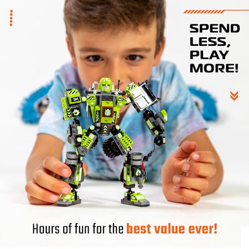 JITTERYGIT Mech Buildable Robot Glow in The Dark STEM Action Figure Toy Set, Cool Space Super Hero Christmas Birthday Gift, Xmas 3 in 1 Present DIY for Boys, Girls, Teen 6 7 8 9 10 Year Olds - style: Verdant Green - Cliffsling