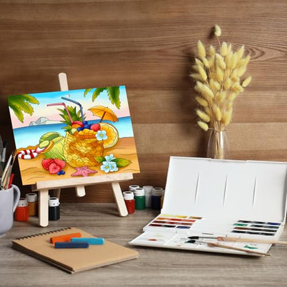 COCHIE 10 Pieces Large Summer Unfinished Wood Crafts to Paint for Adults, Bulk Predrilled Wooden Ornaments for Painting, Beach Pattern Paintable Wood Slices Craft Supplies with Ropes - color: Summer