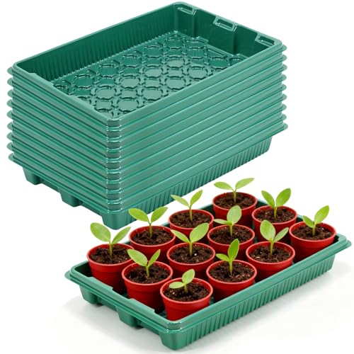 10 Pack 14.8"x9.6" Seed Starter Trays No Drain Holes for Microgreens - size: 10 Pcs