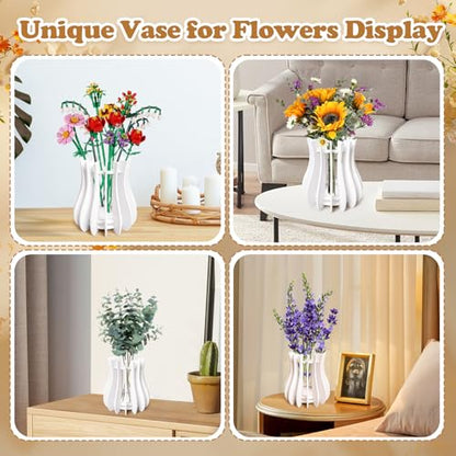 Wooden Vase Kit for Lego Flowers Arrangement - color: White