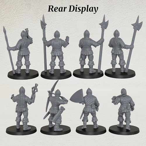 AUSPDICE Gothic City Guard Minis, 25mm Soldiers for TTRPGs, AF1104 S - color: Af1104 S City Guard Warrior