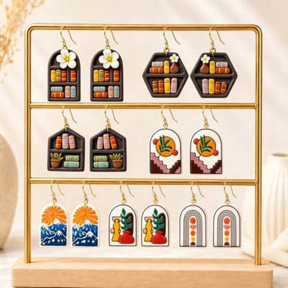 9Pcs Boho Arch Clay Earring Cutters - color: Bookshelf