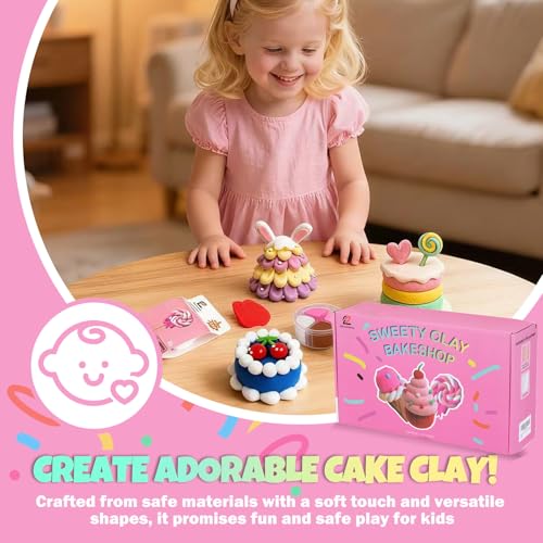 Air Dry Clay Kit for Kids – 12 Pcs, 4 Colors, Non-Toxic Craft Gift