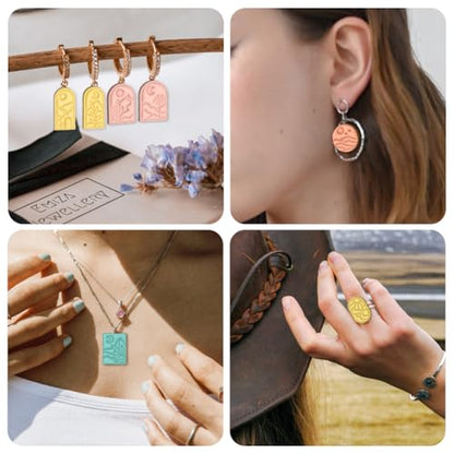 ACRNIGHEET Boho Clay Cutters - 16 Shapes Sun and Moon, Landscape Polymer Clay Cutters for Jewelry, Earring Making Kit With Storage Box - style: Sun and Moon Scenery theme (16 pcs)