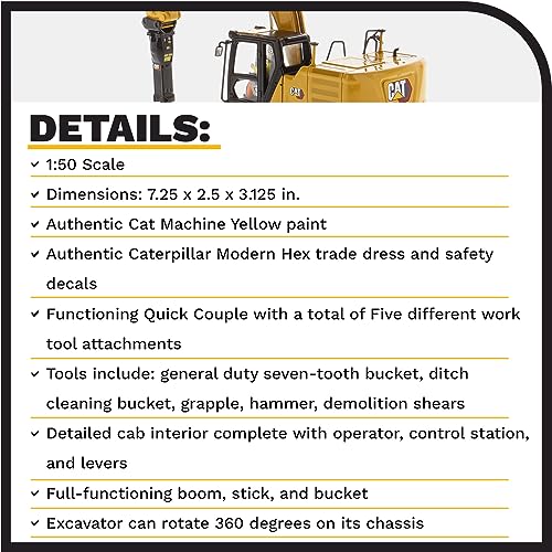 Diecast Masters 1:50 Model Cat 323 Hydraulic Excavator, with Tools, 85657