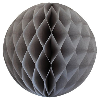 Gray Honeycomb Balls, Set of 3 (12 inch, 8 inch, 5 inch) - color: Gray