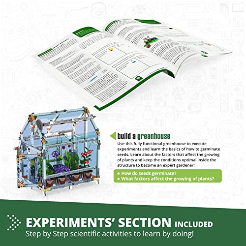 Engino: Discovering STEM - Botanic Laboratory: Photosynthesis, Ventilation & Gardening - 4 Models, Toy Structure Brick Building Set, Snap-Fit, Kids 9+