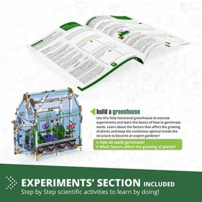 Engino: Discovering STEM - Botanic Laboratory: Photosynthesis, Ventilation & Gardening - 4 Models, Toy Structure Brick Building Set, Snap-Fit, Kids 9+