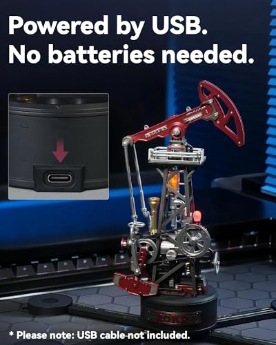 ROKR Industrial City Series-3D Puzzle Oil Pump Jack,3.5H Build Time,Motorized&LED Lighting,Modular Puzzle for Adults&Teens