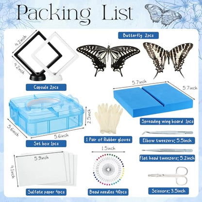 DoubleFill Insect Specimen Kit with Display Case Pins Tools for Biology