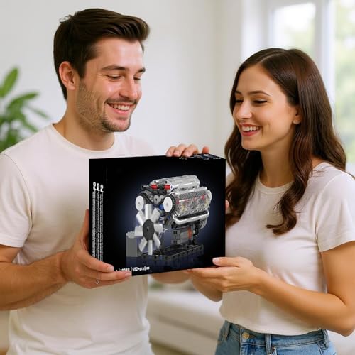 Nueris Mini V8 Engine Model Sets - 535 PCS DIY Building Toys Car Motor Kits That Runs - Gift Idea for Adults Boys Girls for Mechanic Engineering Construction - style: 10088
