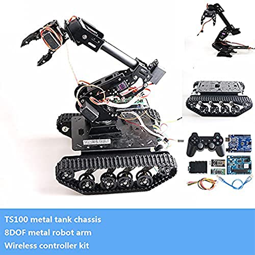 Professional Metal Robot Arm/Gripper/Mechanical Claw/Clamp/Clip with High Torque Servo, RC Robotic Part Educational DIY for Arduino/Raspberry Pie, Science STEAM Maker Platform (Black) - color: Black