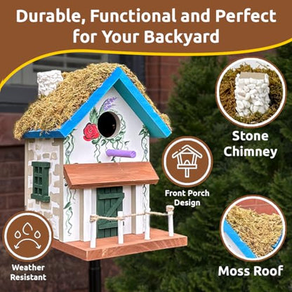 Cottage Birdhouse Kit - Easy DIY Wooden Bird House for Outdoors