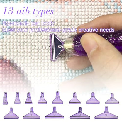 CXJINZE Diamond Painting Tools Accessories Storage Kit, Purple - size: 119PCS