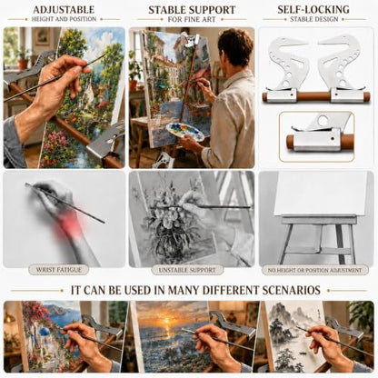 Artist Hand Rest Bridge (1 Set) - Adjustable Painting Wrist Tool
