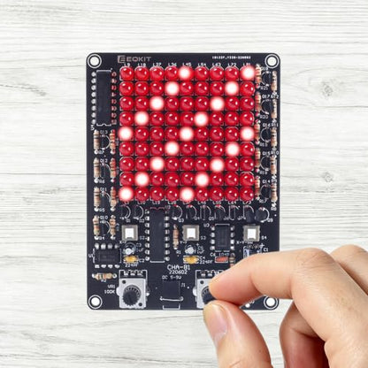 ICSTATION LED Chasing Soldering Project, LED Soldering Learning Kit with Knob Control 81 LEDs Soldering Practice Board for College STEM Electronics Education
