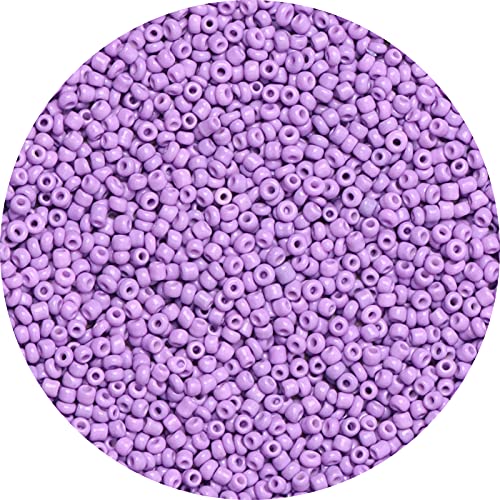 5000pcs Lavender Purple Glass Seed Beads Bulk, Small Tiny Waist Spacer Beads for Bracelet, Necklace Jewelry Making, DIY Craft Projects(3mm 8/0) - color: Lavender Purple, size: 3mm