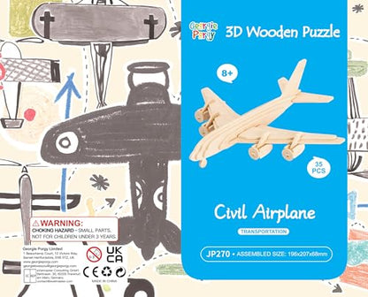 Georgie Porgy 3D Wooden Puzzles, DIY Models Kits for Kids, Dinosaur Animal Airplane Car Woodcraft Construction Toy DIY Projects (Airplanes Off-Road Vehicle Cars Yacht) - color: Airplanes Off-road Vehicle Cars Yacht
