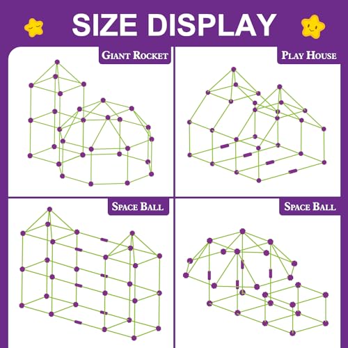 SpringFlower Fort Building Kit for Kids, for Boys and Girls - color: Purple